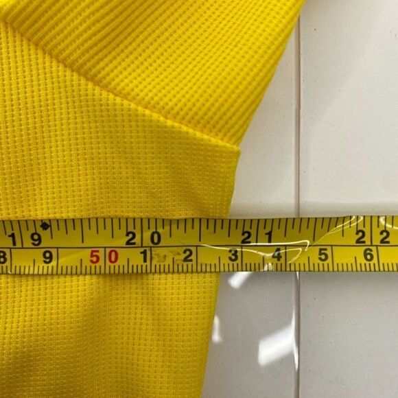 Ascis Mens Yellow Performance Quarter Zip Short Sleeve Comfort T Shirt Size M - Picture 7 of 7